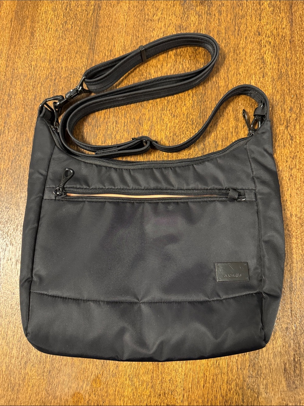 Pacsafe CitySafe CS100 Black Nylon Zip-Top Shoulder Bag
